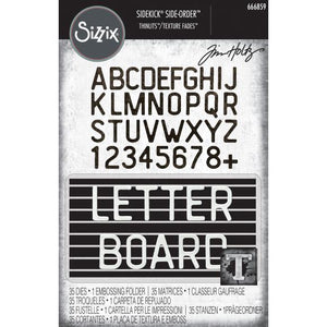 Sizzix Texture Fades Embossing Folder Plus Dies Side-Order Letterboard  (666859)