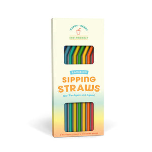 Happy Bendy Rainbow Silicone Sipping Straws (10053)