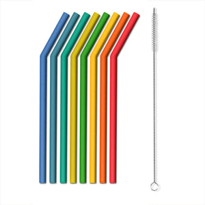 Happy Bendy Rainbow Silicone Sipping Straws (10053)