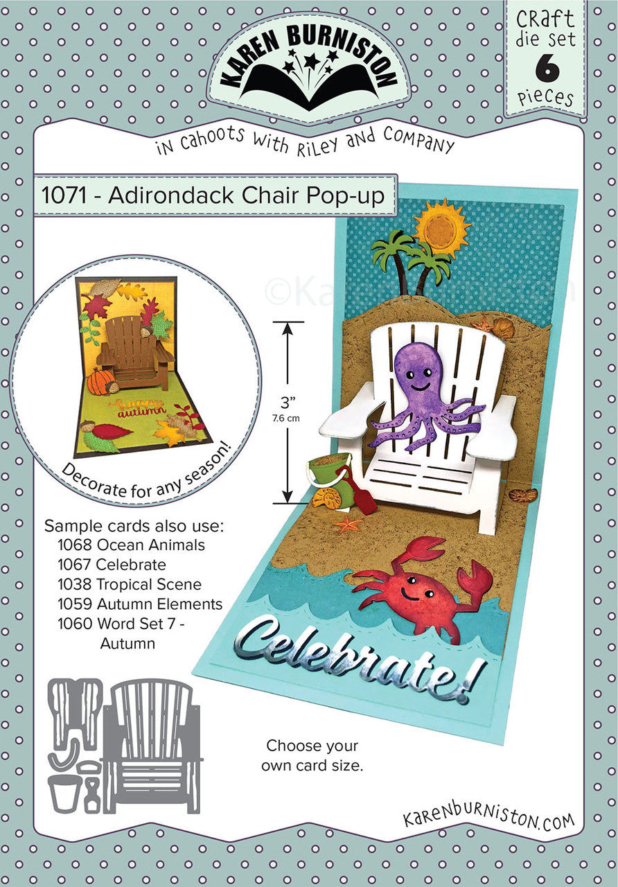 Karen Burniston Craft Die Set Adirondack Chair Pop-Up (1071)