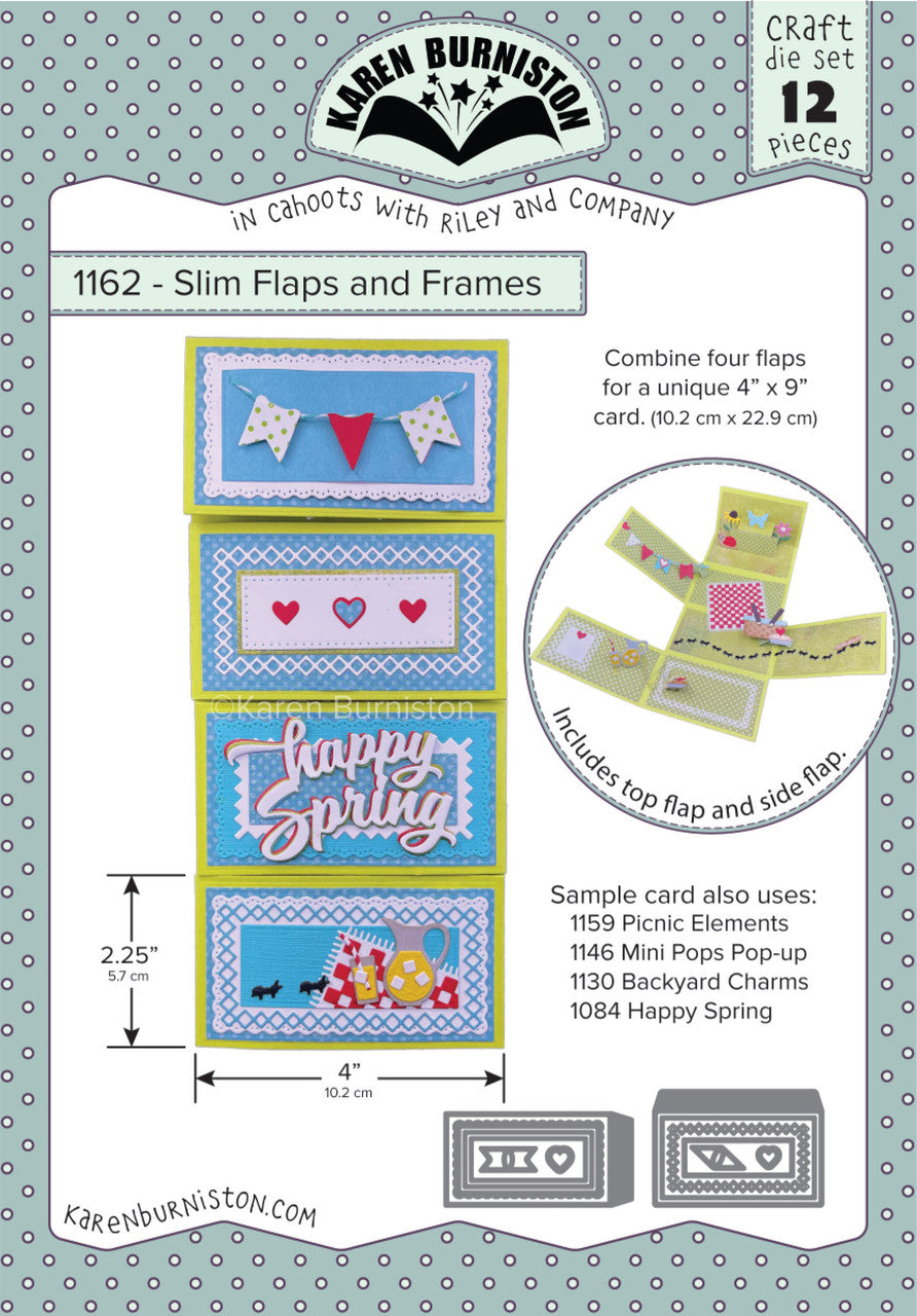 Karen Burniston Craft Die Set Slim Flaps and Frames (1162)