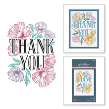 Load image into Gallery viewer, Spellbinders Paper Arts BetterPress Letterpress Registration Press Plates Thank You Blooms (BPR-001)
