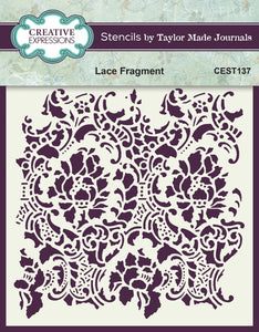 Creative Expressions Taylor Made Journal Lace Fragment 6x6 Stencil (CEST137)