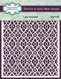 Creative Expressions Taylor Made Journal Lace Crochet 6x6 Stencil (CEST138)