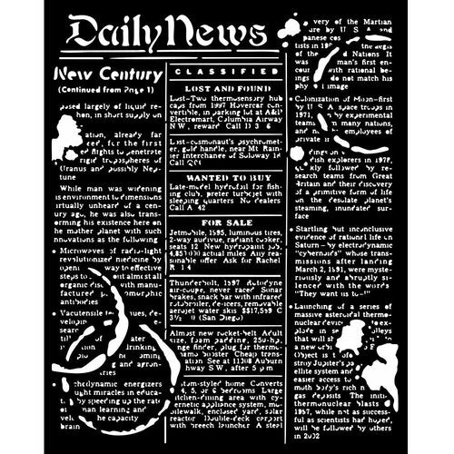 Stamperia Coffee and Chocolate Collection Stencil Daily News (KSTD149)