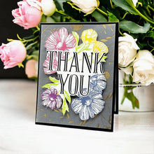 Load image into Gallery viewer, Spellbinders Paper Arts BetterPress Letterpress Registration Press Plates Thank You Blooms (BPR-001)
