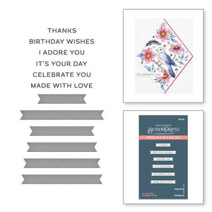 Spellbinders Paper Arts BetterPress Letterpress System Press Plate & Die Set It's Your Day Sentiment Strips (BP-028)