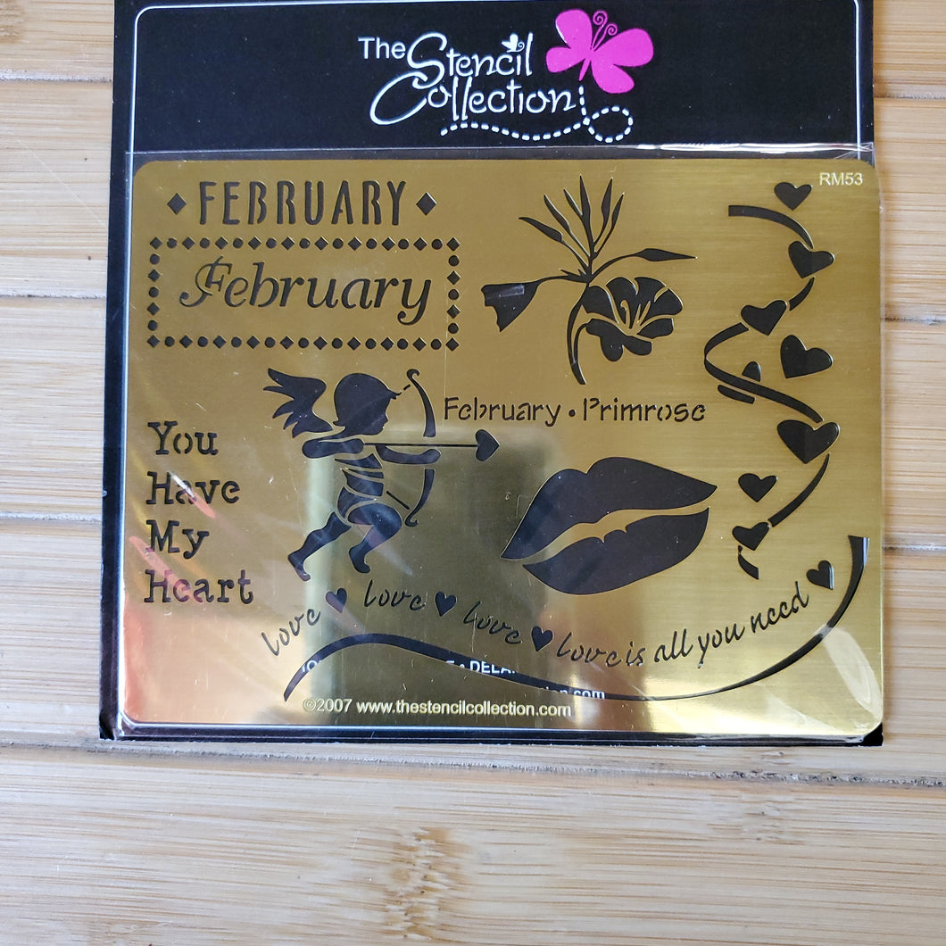 The Stencil Collection Brass Stencil February (RM53)