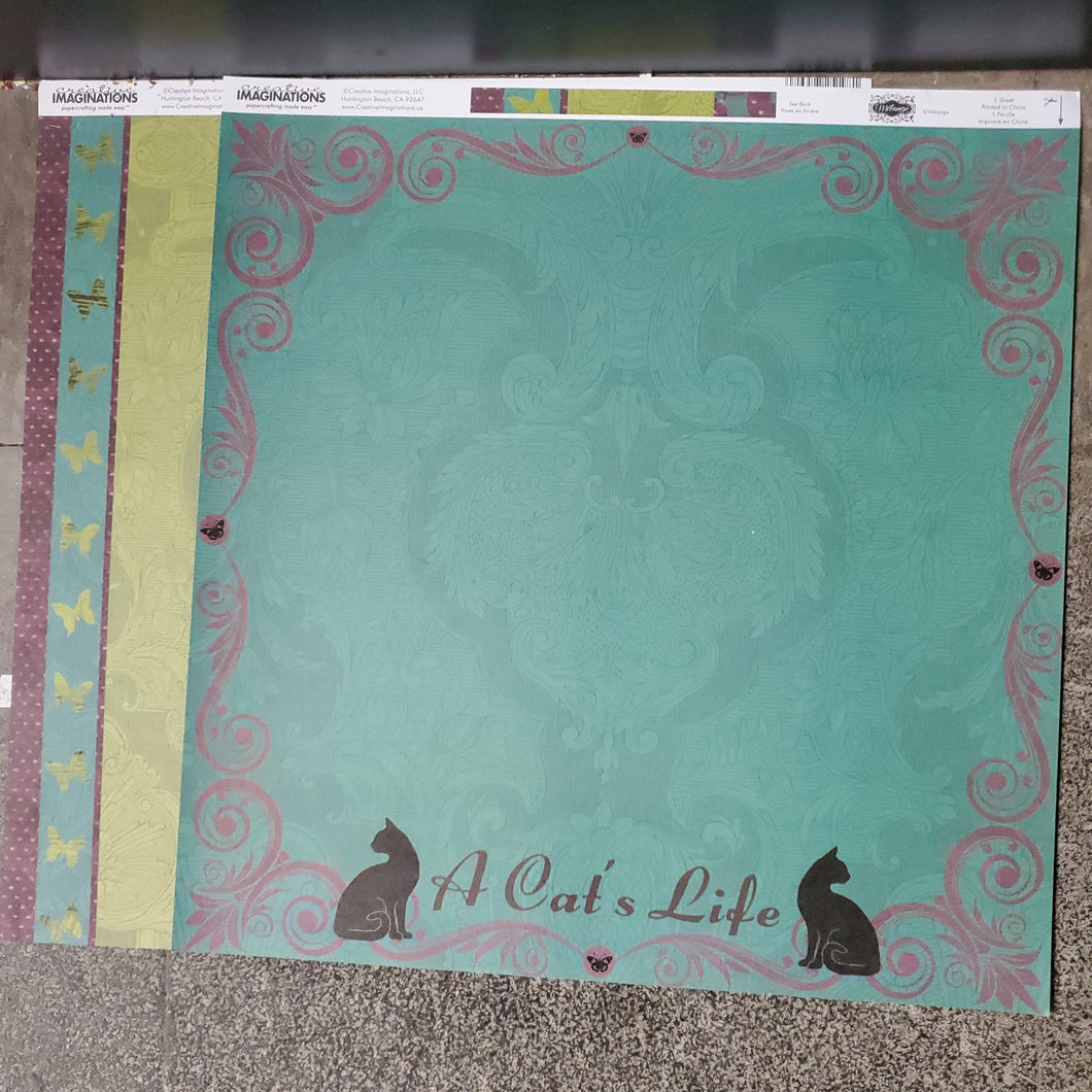 Creative Imaginations 12x12 Scrapbook Paper A Cat's Life