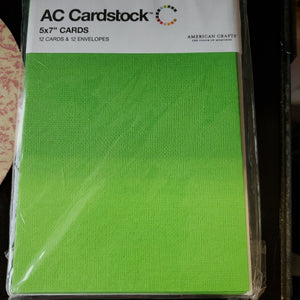 American Crafts A7 Cards & Envelopes Grass (71344)