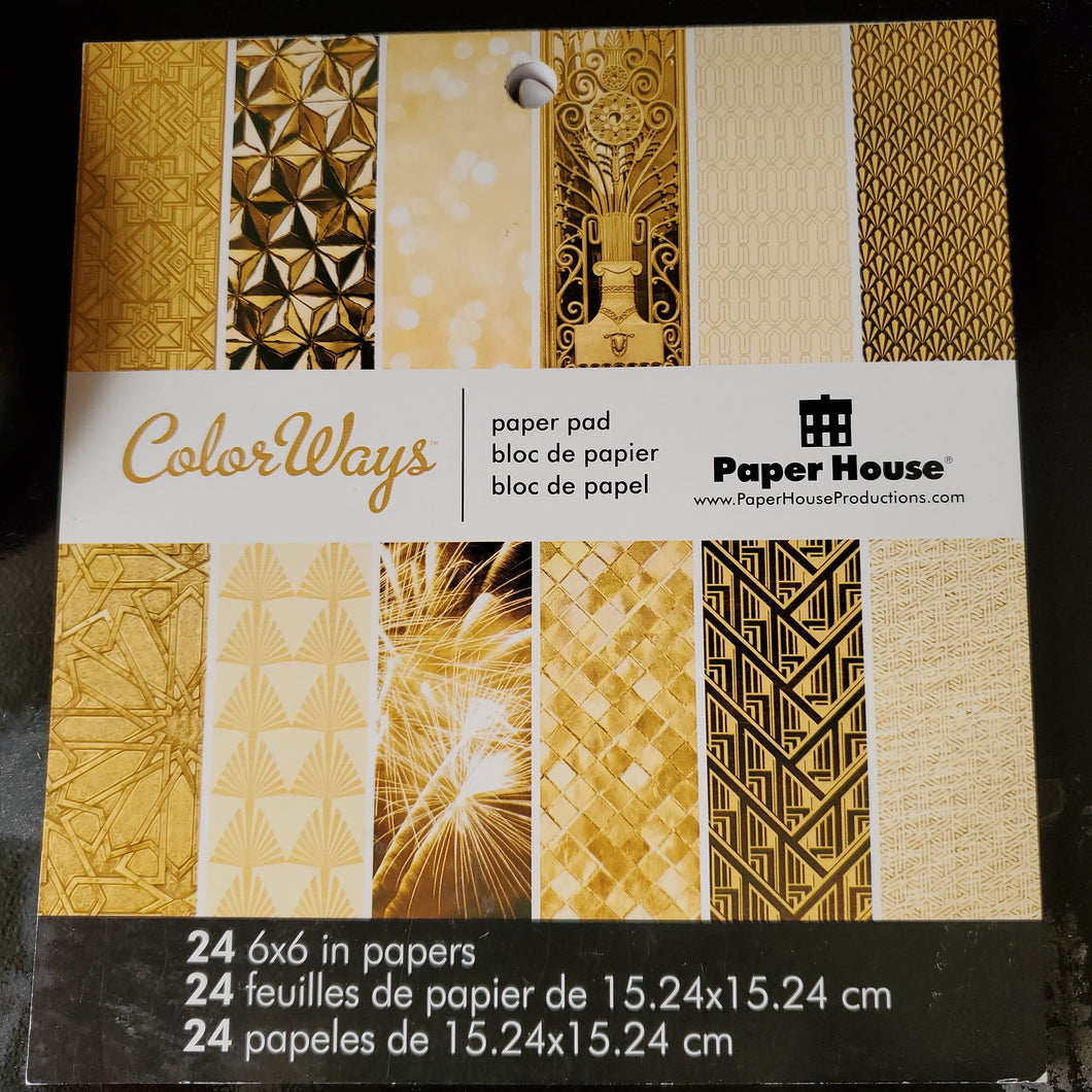 Paper House Productions 6x6 Paper Pad Color Ways Gold (PP-3604)