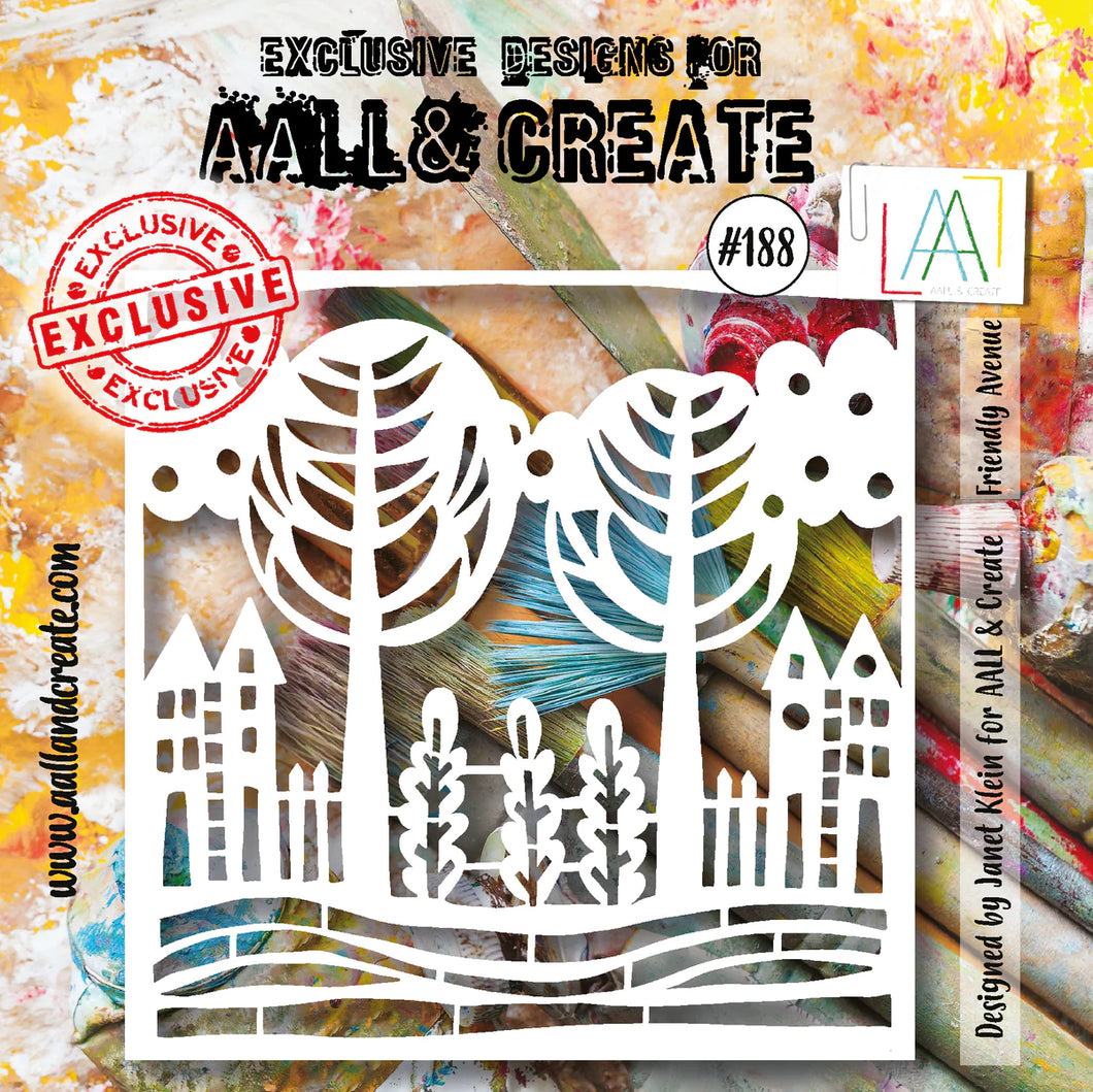 AALL & CREATE Stencil #188 Friendly Avenue