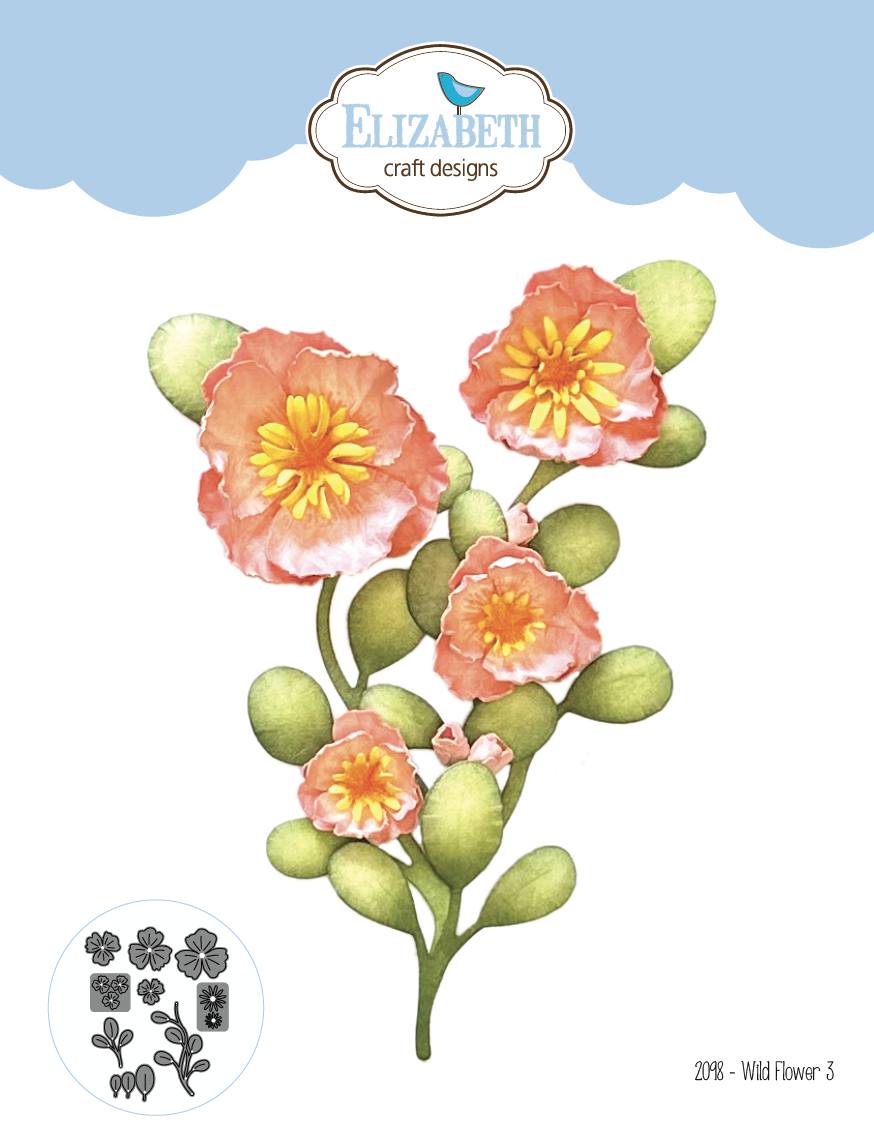 Elizabeth Craft Designs Garden Party Collection Dies Wild Flower 3 (2098)