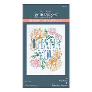 Spellbinders Paper Arts BetterPress Letterpress Registration Press Plates Thank You Blooms (BPR-001)