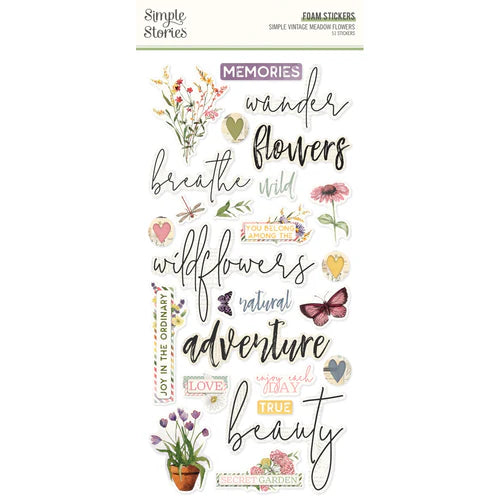 Simple Stories Simple Vintage Meadow Flowers Foam Sticker (22629)