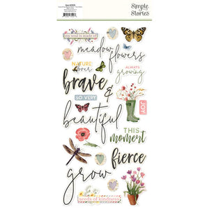 Simple Stories Simple Vintage Meadow Flowers Foam Sticker (22629)