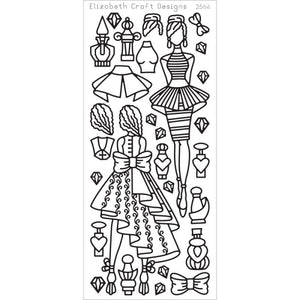 Elizabeth Craft Designs Peel Off Stickers Jackie's Dolls in Black (2564)