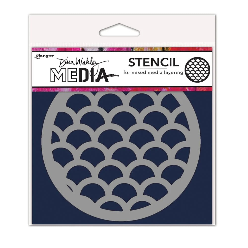 Dina Wakley Media Stencil Scales Coaster- MDS84969