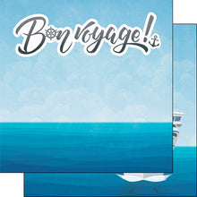 Load image into Gallery viewer, Scrapbook Customs 12x12 Scrapbook Paper Bon Voyage Cruise Map Paper (30549)
