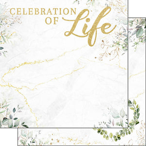 Scrapbook Customs 12x12 Scrapbook Paper Celebration of Life Paper (30672)