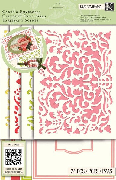 K & Company Damask Die-Cut Cards & Envelopes (30-658066)