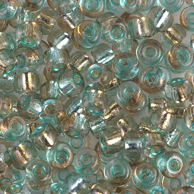 Miyuki Seed Bead 5/0 Rococo Silver Lined Aqua Light Bronze Tube (E-3282)