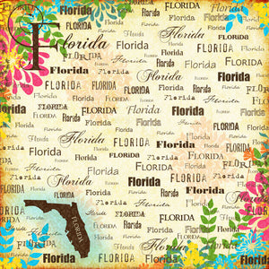 Scrapbook Customs 12x12 Scrapbook Paper Florida Paradise Paper (35462)