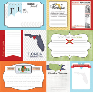 Scrapbook Customs 12x12 Scrapbook Paper Florida Travel Journal Paper (36659)