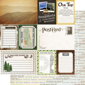 Scrapbook Customs 12x12 Scrapbook Paper North Carolina Adventure Map Paper (38506a)