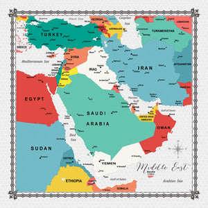 Scrapbook Customs 12x12 Scrapbook Paper Middle East Memories Map Paper (37193)