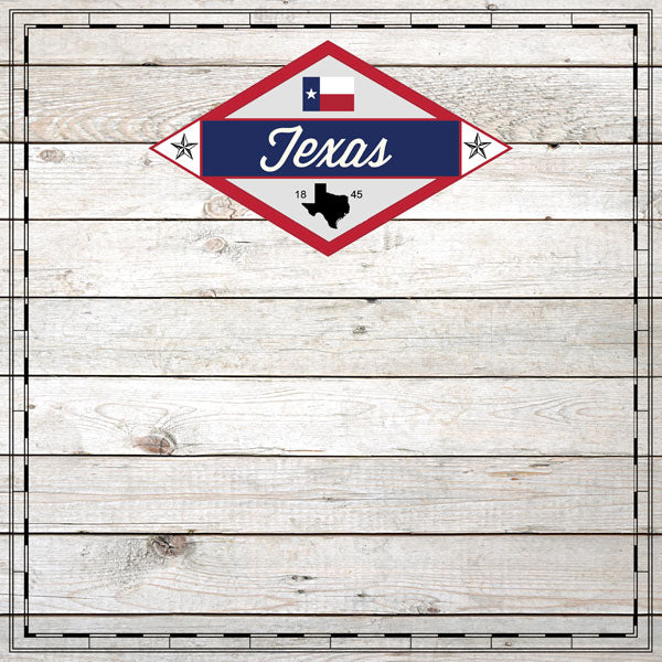 Scrapbook Customs 12x12 Scrapbook Paper Texas Wood Sightseeing Paper (37371)