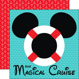 Scrapbook Customs 12x12 Scrapbook Paper Magical Cruise Life Preserver Paper (37911)