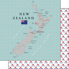 Load image into Gallery viewer, Scrapbook Customs 12x12 Scrapbook Paper New Zealand Adventure Map Paper (38130)
