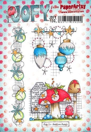 PaperArtsy Rubber Stamp Set Festive Fungi designed by Jo Firth-Young  (JOFY130)