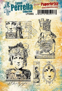 PaperArtsy Rubber Stamp Set Post Francaise designed by Lynne Perrella (LPC065)