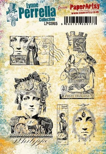 PaperArtsy Rubber Stamp Set Post Francaise designed by Lynne Perrella (LPC065)