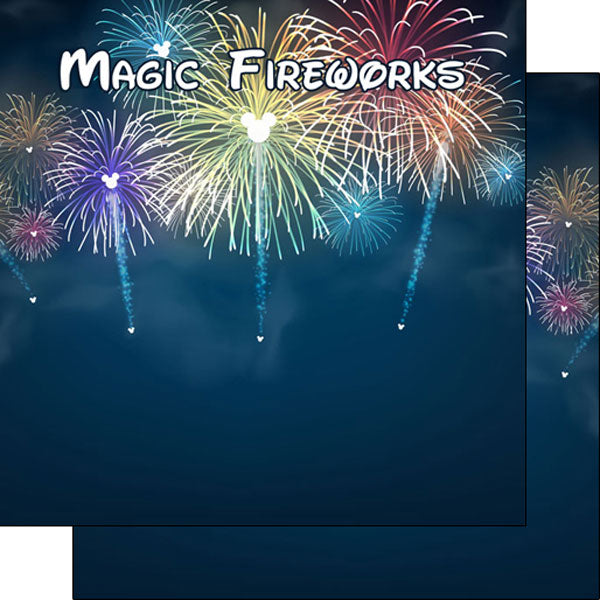 Scrapbook Customs 12x12 Scrapbook Paper Magical Fireworks Paper (38191)