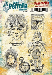 PaperArtsy Rubber Stamp Set Five Faces designed by Lynne Perrella (LPC063)