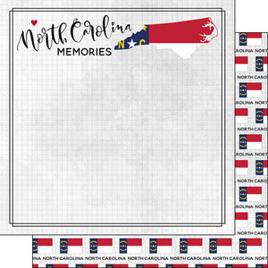 Scrapbook Customs 12x12 Scrapbook Paper North Carolina Adventure Map Paper (38506a)