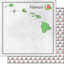 Load image into Gallery viewer, Scrapbook Customs 12x12 Scrapbook Paper Hawaii Adventure Map Paper (38535a)
