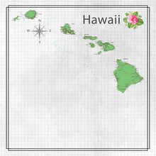 Load image into Gallery viewer, Scrapbook Customs 12x12 Scrapbook Paper Hawaii Adventure Map Paper (38535a)
