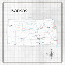 Load image into Gallery viewer, Scrapbook Customs 12x12 Scrapbook Paper Kansas Adventure Map Paper (38540a)
