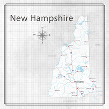 Load image into Gallery viewer, Scrapbook Customs 12x12 Scrapbook Paper New Hampshire Adventure Map Paper (38553a)
