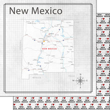 Load image into Gallery viewer, Scrapbook Customs 12x12 Scrapbook Paper New Mexico Adventure Map Paper (38555a)
