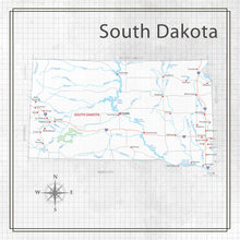 Load image into Gallery viewer, Scrapbook Customs 12x12 Scrapbook Paper South Dakota Adventure Map (38565a)
