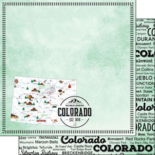 Load image into Gallery viewer, Scrapbook Customs 12x12 Scrapbook Paper Colorado Postage Map Paper (39427)
