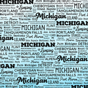 Scrapbook Customs 12x12 Scrapbook Paper Michigan Postage Map Paper (39443)