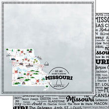 Load image into Gallery viewer, Scrapbook Customs 12x12 Scrapbook Paper Missouri Postage Map Paper (39446)
