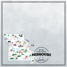 Load image into Gallery viewer, Scrapbook Customs 12x12 Scrapbook Paper Missouri Postage Map Paper (39446)
