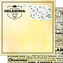 Load image into Gallery viewer, Scrapbook Customs 12x12 Scrapbook Paper Oklahoma Postage Map Paper (39457)
